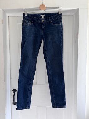 Garnet Hill Dark Wash Skinny Jeans Size 4P Petite 98% Cotton